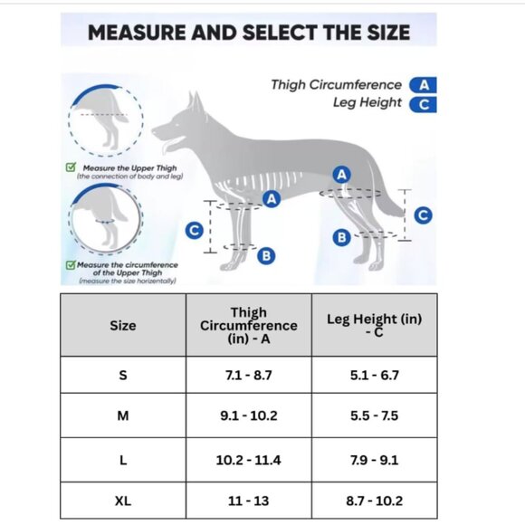 Dr. Paw Dog ACL Knee Brace, Dog Knee Brace  Torn ACL Hind Leg Secure Fit, S XL - Picture 6 of 7